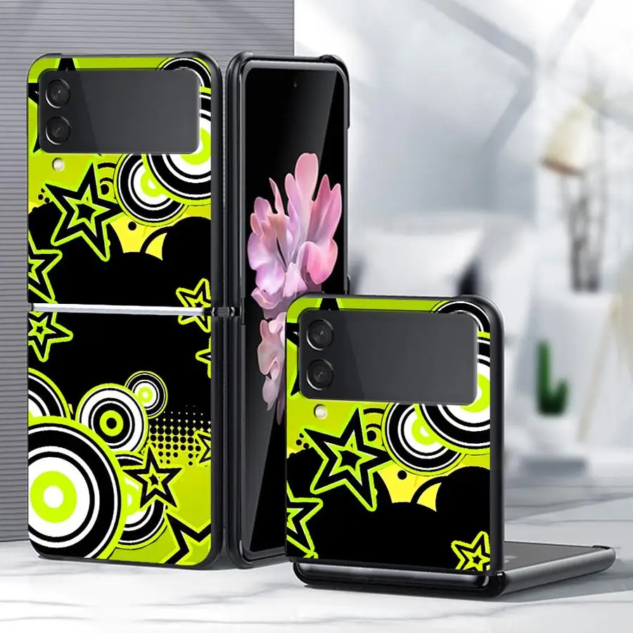 Phone Cover Case for Samsung Galaxy Z Flip 8 Flip4 Flip6 Z Flip 7 6 5 4 3 Flip7 FE Flip3 Flip5 Creative Green Star