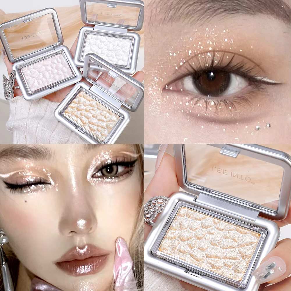 Contour Brighten Highlighter Palette White Silver Brightening Face Waterproof Monochrome High Gloss Face Repairing Eye Shadow