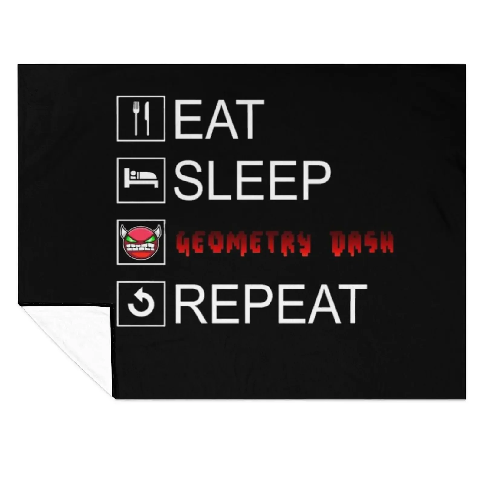 

Eat Sleep Geometry Dash Repeat Coloured Throw Blanket Decorative Throw Flannels Soft Plush Plaid Bed Blankets