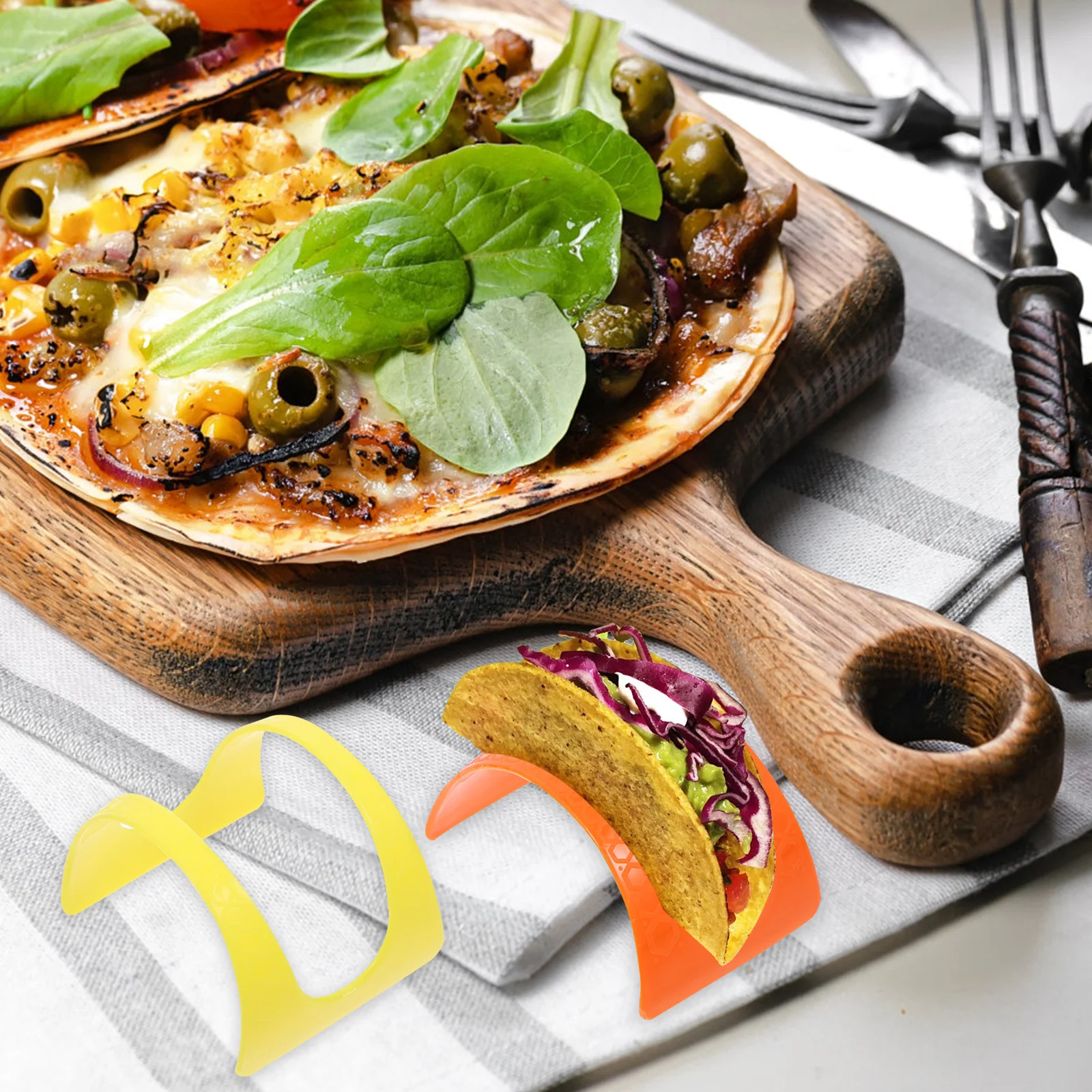 

24Pcs Reusable Plastic Taco Holder Easy to Use Taco Stand for Restaurants Cafe Snack Bars Filling