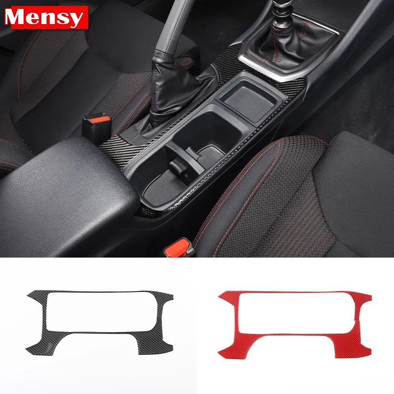

For Subaru WRX 2021-2023 Car Central Control Water Cup Holder Panel Frame Sticker Soft Carbon Fiber Interior Accessories