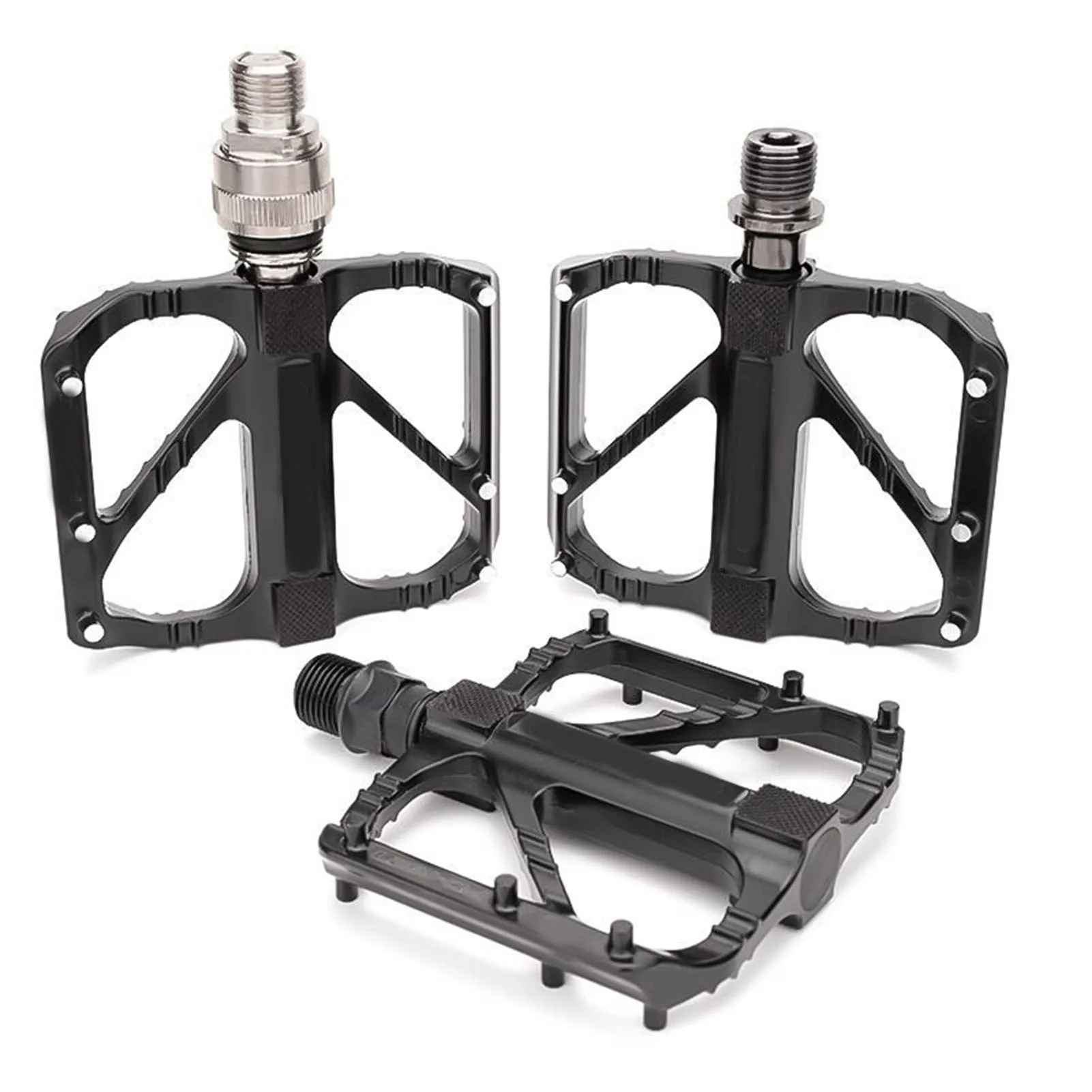 2 قطعة دواسة الدراجة 3 محامل سبائك الألومنيوم دائم الطريق الجبلية دراجة الدواسات منصة المضادة للانزلاق الأظافر لركوب الدراجات الأسود