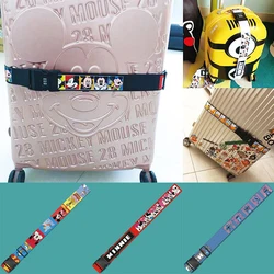 Disney Travel Luggage Binding Strap Cartoon Mickey Minnie Baggage Secure Lock Anti-theft Luggage Strap Bundling Belt Packing