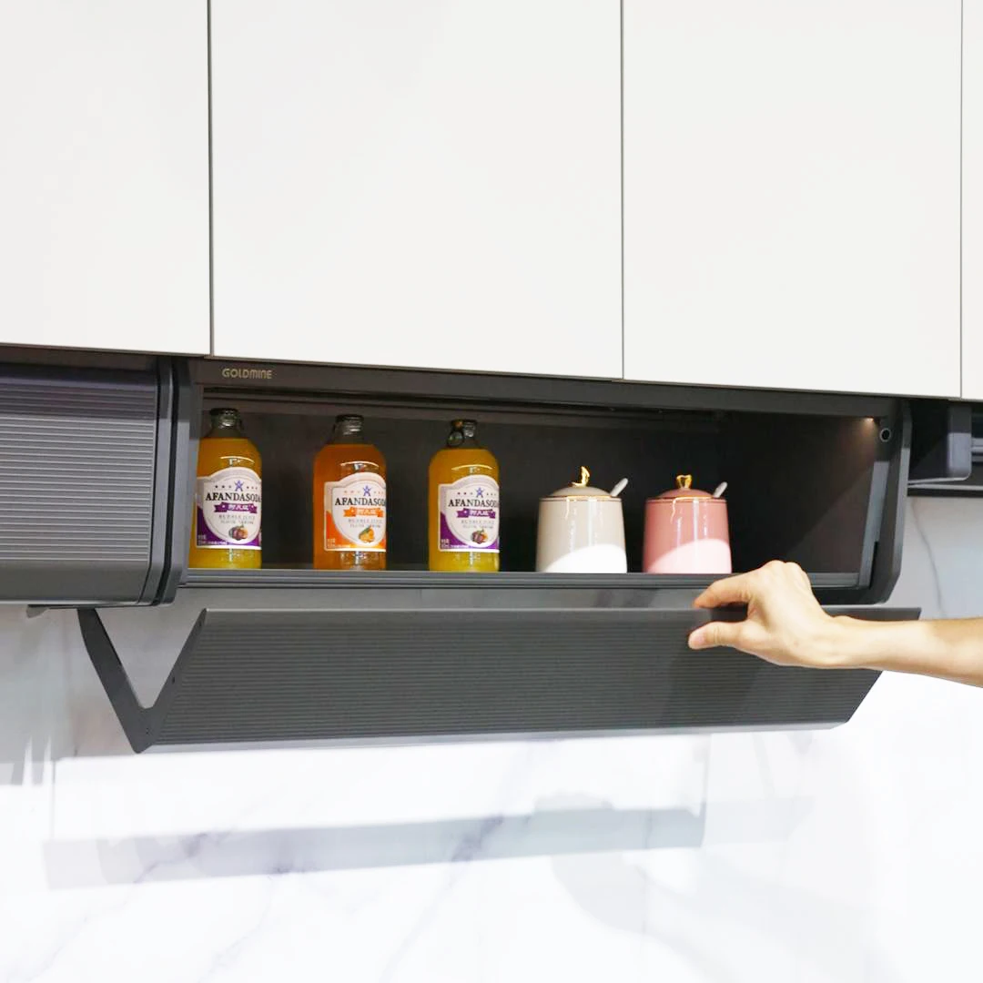 

Heavy duty 2-story wall drop-down shelf cabinet