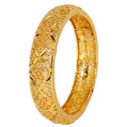 African Bangle For Women Charms Bracelets Dubai Jewelry Mama 2021 24K Gold Plated Stackable Bling Mom Gift Wholesale