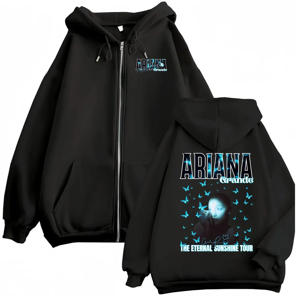 Ariana Grande Eternal Sunshine Tour Sweatshirt Jacket Men Women Fashion Aesthetic Zipper Hoodies Coats Long Sleeve Zip Up Hoodie