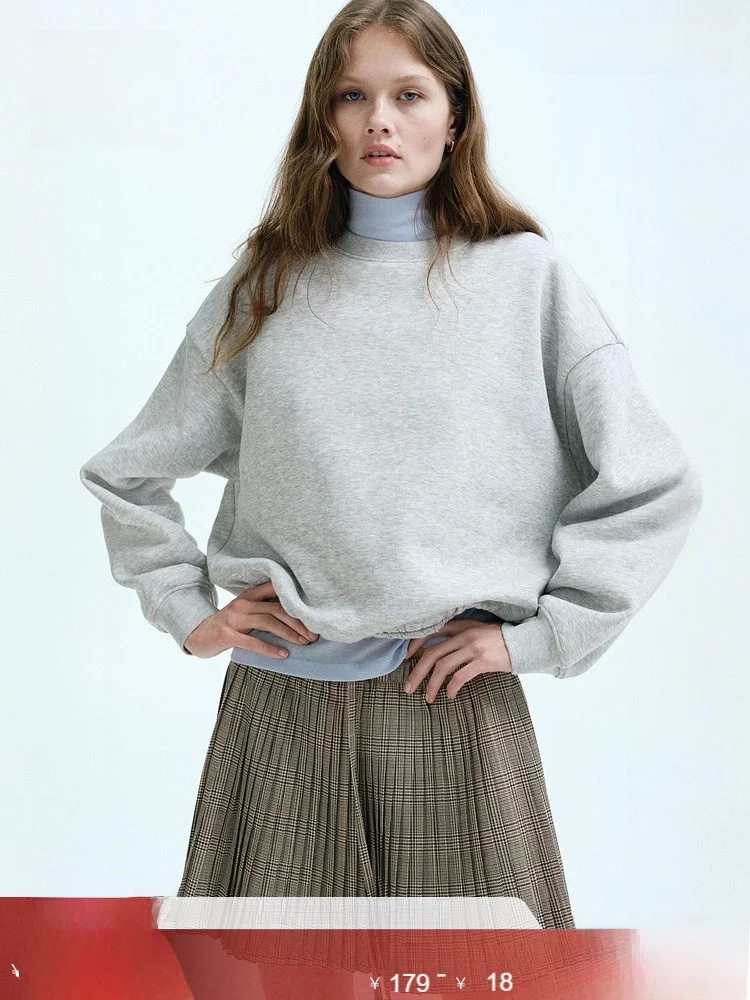 

Женская толстовка оверсайз H&M, новая зимняя теплая куртка-свитер, хлопок/полиэстер, модная женская одежда