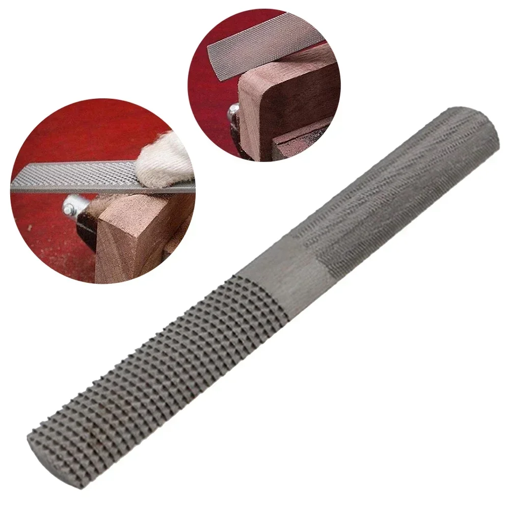 4 In 1 Woodworking File 8Inch Carbon Steel Rasp File Shaping File Flat Half Round Grinding Multi-purpose Hand Tool