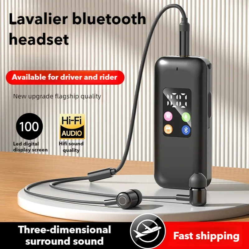 Collar Style Bluetooth Earphone Support TF Card Insertion Long Battery Life Power Display In Ear Wear Bluetooth 5.4 Listen Music