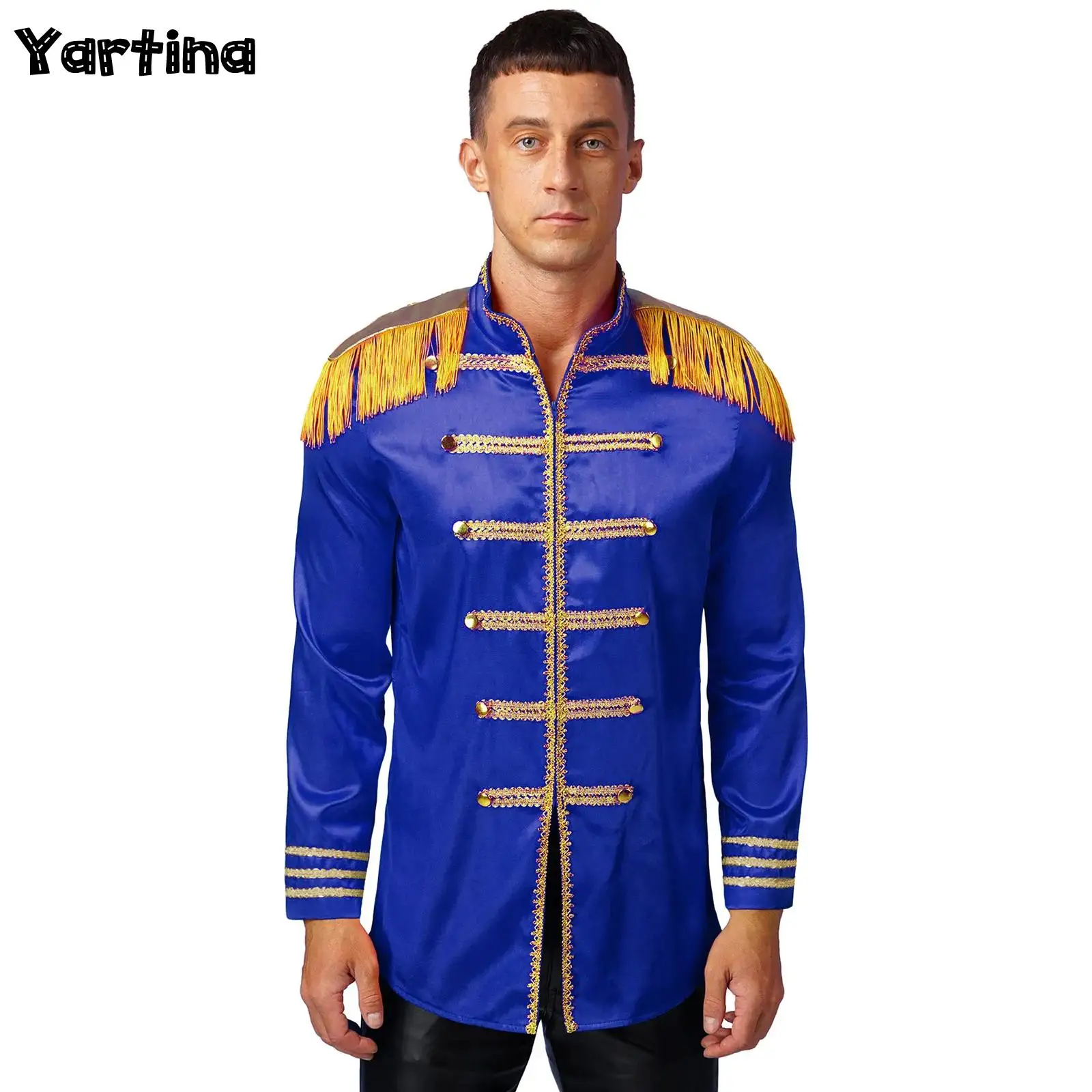 Mens Military Drummer Parade Cosplay Outfit Adult Hippie Music Stars 1960s Xmas Royal Guard King Outerwear SGT Pepper Jacket Top