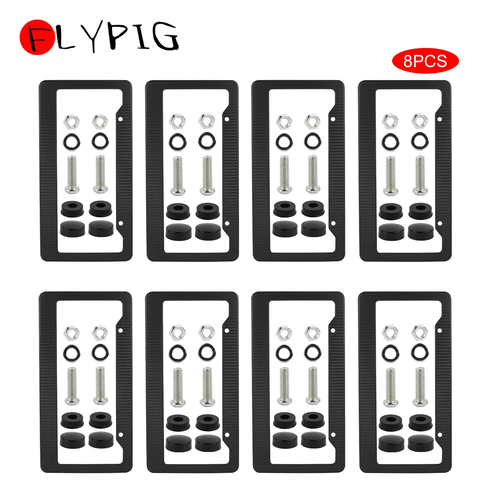 

8pcs License Plate Frame for Universal Car Frame License Plate Holders 2 Holes Front License Plate Mounting Kit ABS(Carbon Fiber