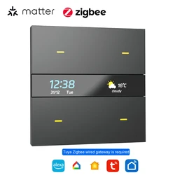 M8-Pro Tuya Zigbee Switch Aluminum Button Home Assistant Smart Control Wall Light On/Off for Xiaomi Mi Home Assistant