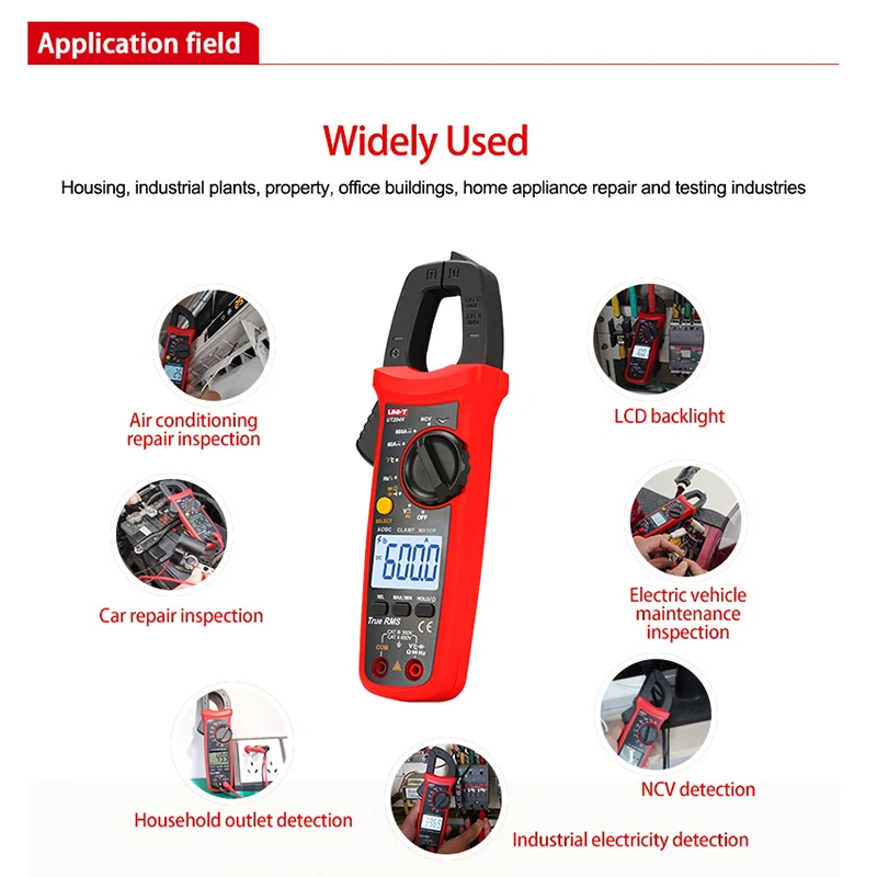 UNI-T Digitale Stroomtang UT204R UT202F UT203R 400A 600A AC Stroomtang Multimeter Hoge Precisie Tang Ampèremeter Voltmeter