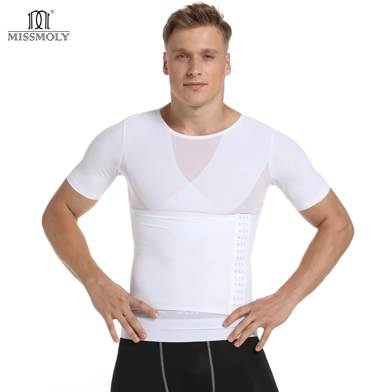 Moldeador de cuerpo para hombre, ropa reductora de Abdomen, entrenador de cintura, adelgazante de vientre, chaleco delgado de Abs, camisas de