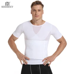 Uomini Shaper Del Corpo Addome Riducendo Shapewear Vita Trainer Pancia Dimagrante Shapers Abs Sottile Maglia Maschile Compressione Camicie Corsetto Top