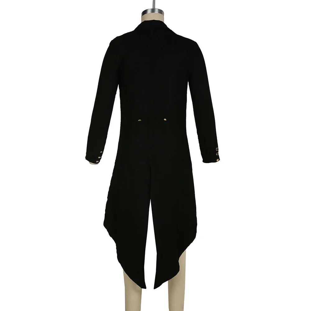 Mens Jacket Men Tailcoat Victorian Black Breathable Costume Long Jacket Mens Punk Steampunk Clothes Comfortable Retro