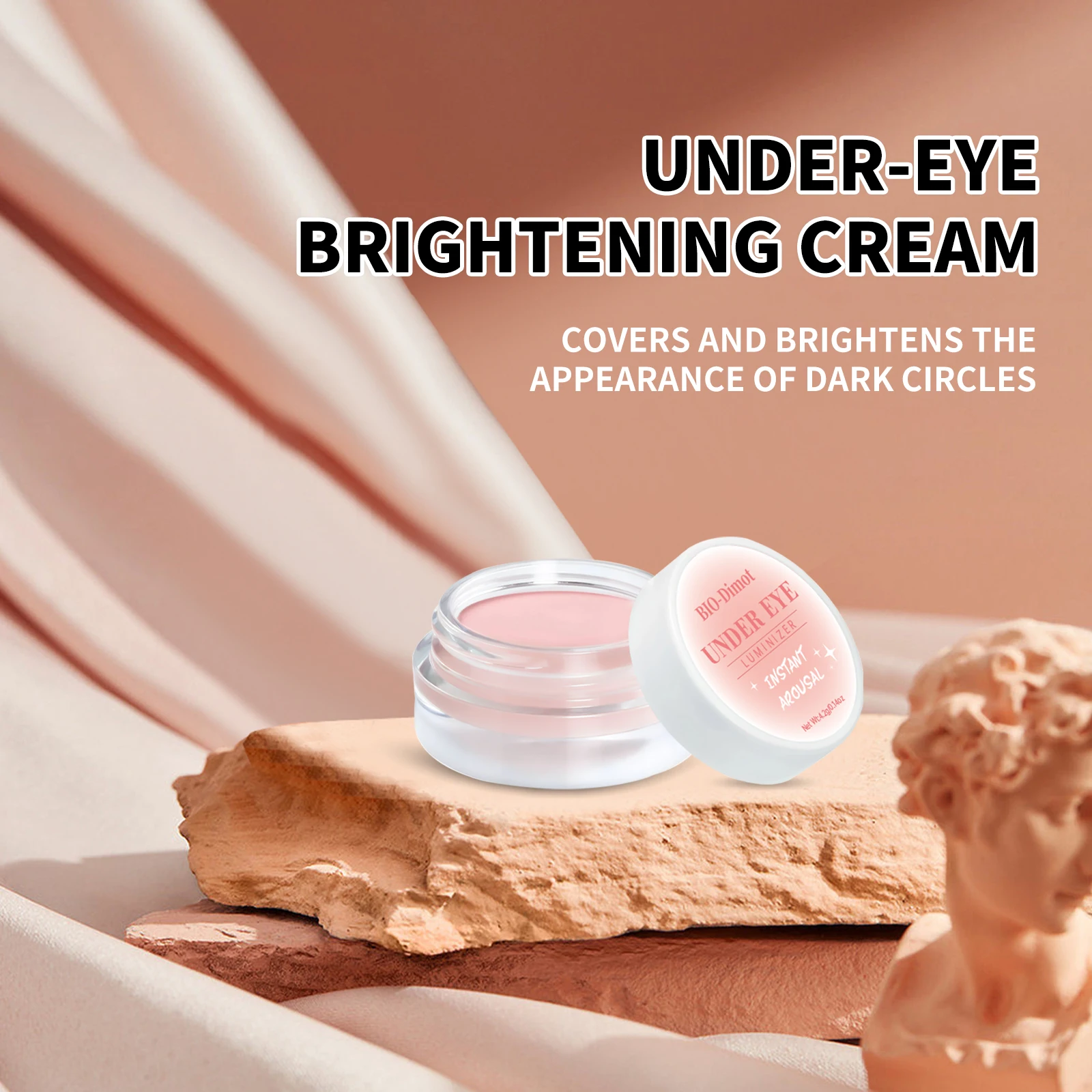 BIO-DIMOT Brightening Eye Cream 4.2g Color Correcting Concealer for Dark Circles, Hydrating with Hyaluronic Acid & Shea Butter