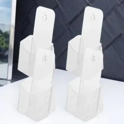 

4pcs Acrylic Display Stand for Brochure Flyer Clear Plastic Holder Lightweight Portable Desk ganizer Professional Use