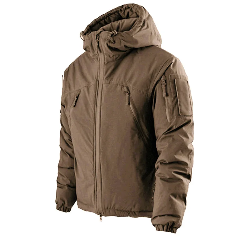 2.0 Upgrades Tactical Jacket Men Outdoor Hiking Windproof Warm Hooded Windbreaker Coat Camo Cotton Clothes Winter Jackets Male