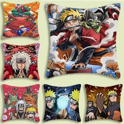 Hot Cartoon Anime Cool N-NARUTOS Pillow Covers Cartoon Sofa Decorative Home Double-sided Printing Short Plush Cute Cushion Cover