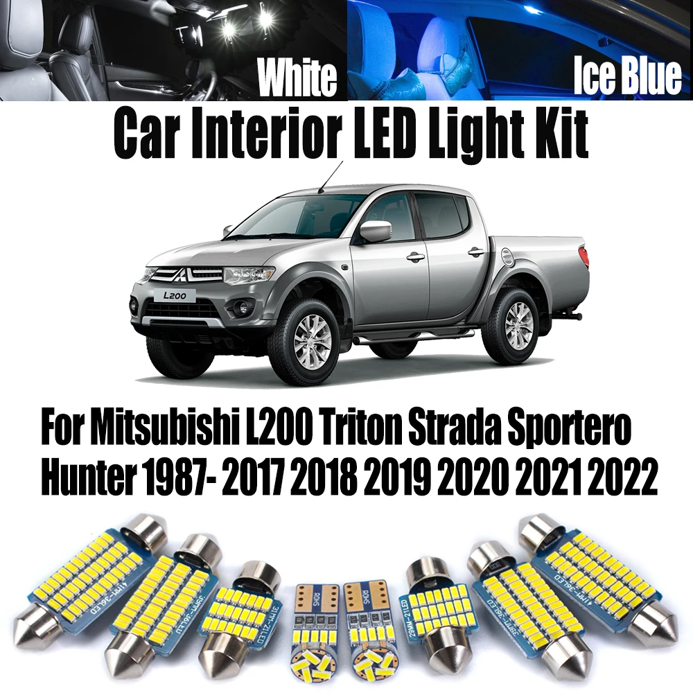 

Для Mitsubishi L200 Triton Strada Sportero Hunter 1987-2021 2022 Canbus светодиодный внутренний светильник для чтения карт комплект автомобильных аксессуаров
