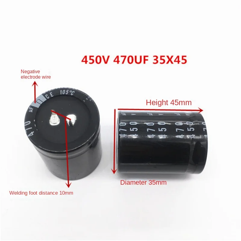 Capacitor eletrolítico Nippon Nikon, 450V, 470UF, 450V, 35*45, GN105 Graus, 1Pc