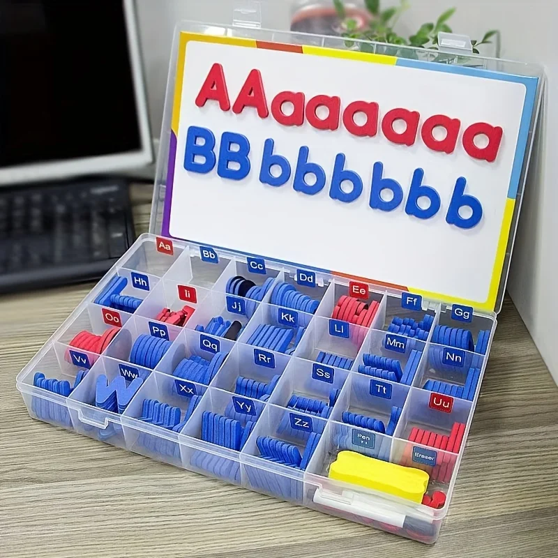 

Complete Set of Spelling Tools,Including 2Sets of 26 Uppercase Letters and 6 Sets of 26 Lowercase Letters-Suitable for Education