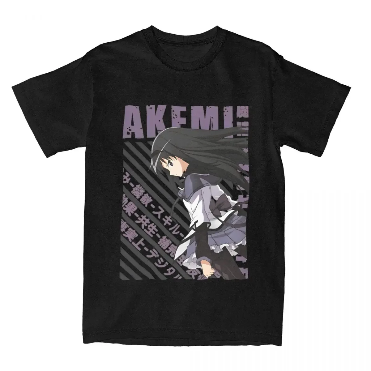 

Japanese anime beauty girl small round print summer T-shirt Fashion trend Casual 100% cotton round neck short-sleeved T-shirt