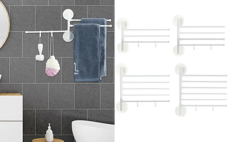Space Saver Towel Punch-Free Rotating Wall Mounted Towel Rack Kitchen Cabinet Towel Rag Rack Towel Holder Bathroom supplies