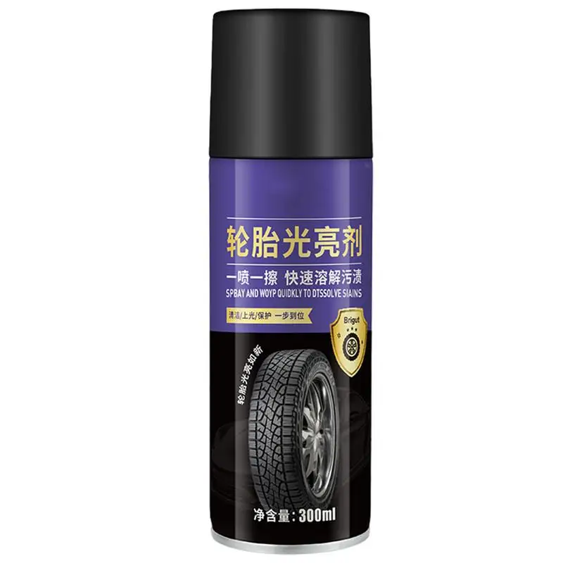 Car Tire Cleaning Foam 10.14oz Tire Polishing Wax Coating Agent Waterproof Tire Glaze Oil Cleaner Refurbishment Agent For Rubber