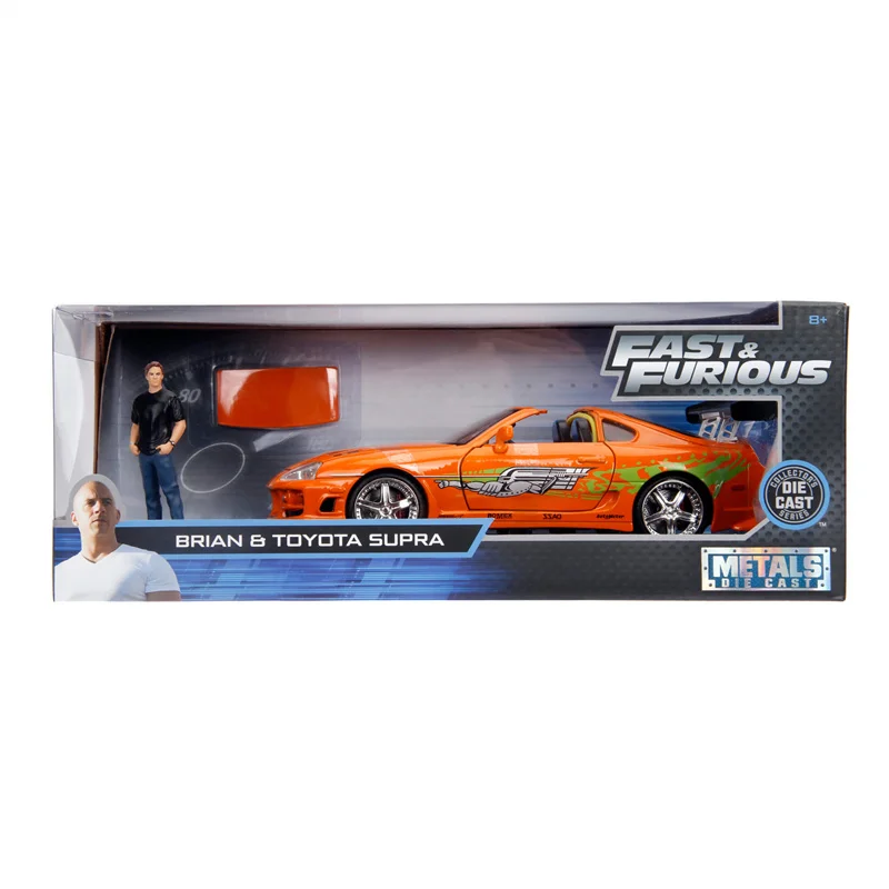 Jada 1:24 Fast and Furious 1995 Mazda RX-7 1995 Toyota 1970 Dodge Charger R/T Diecast Metal Alloy Model Car and accessories doll