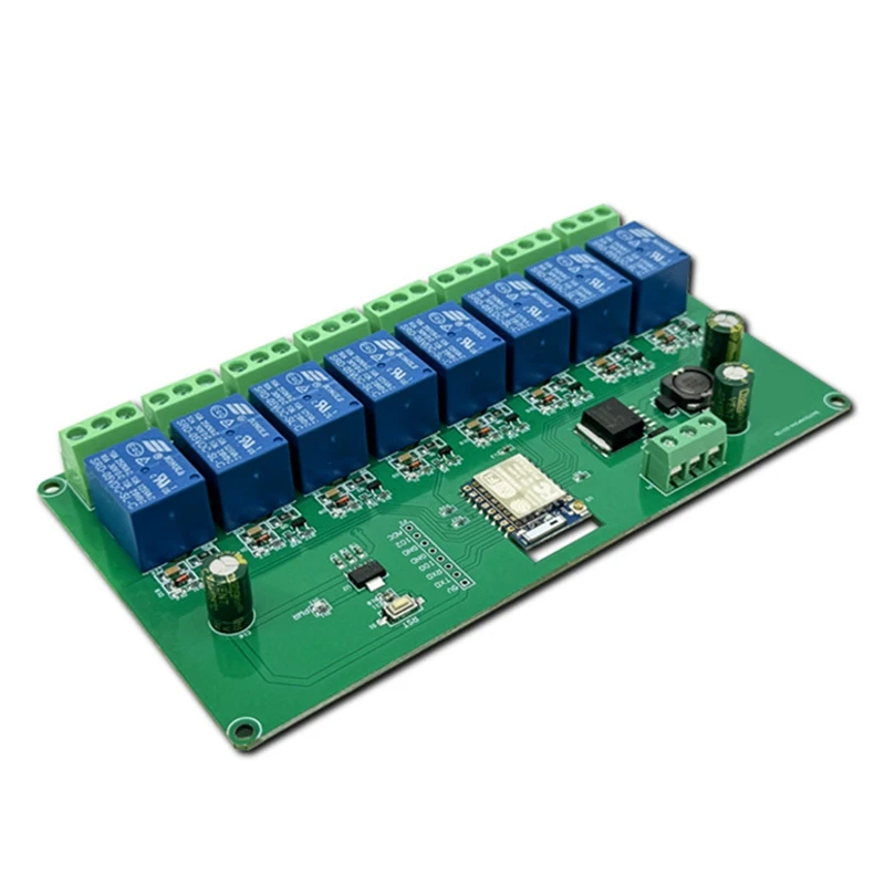 3CGRO-Relay Module ESP-07 8 Way WIFI Module 5V/7-28V Power Supply ESP8266 Development Board Secondary Development Module