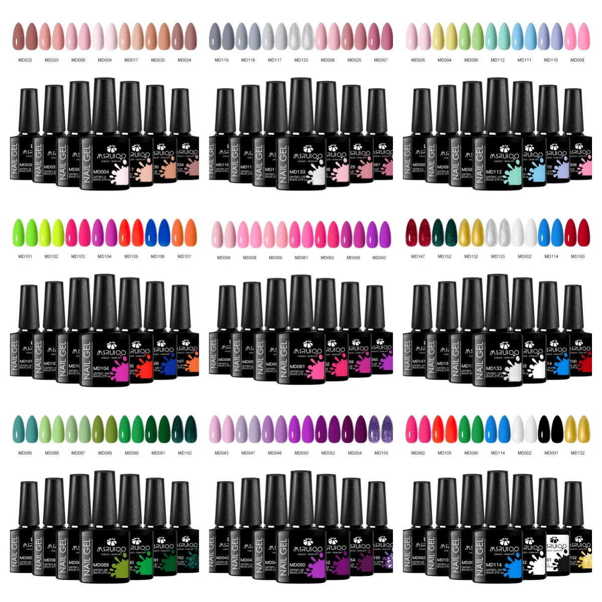 

MSRUIOO 7Pcs/Set Pink Nude Gel Nail Polish Colorful Gel Laser Glitter Sequins Nail Art Varnish DIY Design For Nails Manicure
