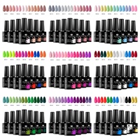 MSRUIOO 7Pcs/Set Pink Nude Gel Nail Polish Colorful Gel Laser Glitter Sequins Nail Art Varnish DIY Design For Nails Manicure