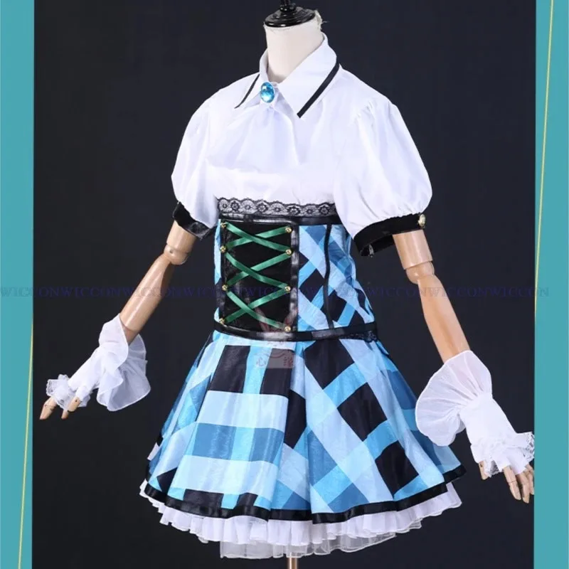 

CyAnime Aikatsu! Cosplay Todo Yurika Cosplay Costume Women Cute Lolite Blue Dress Todo Yurika Wig Cosplay Halloween Party Unifor