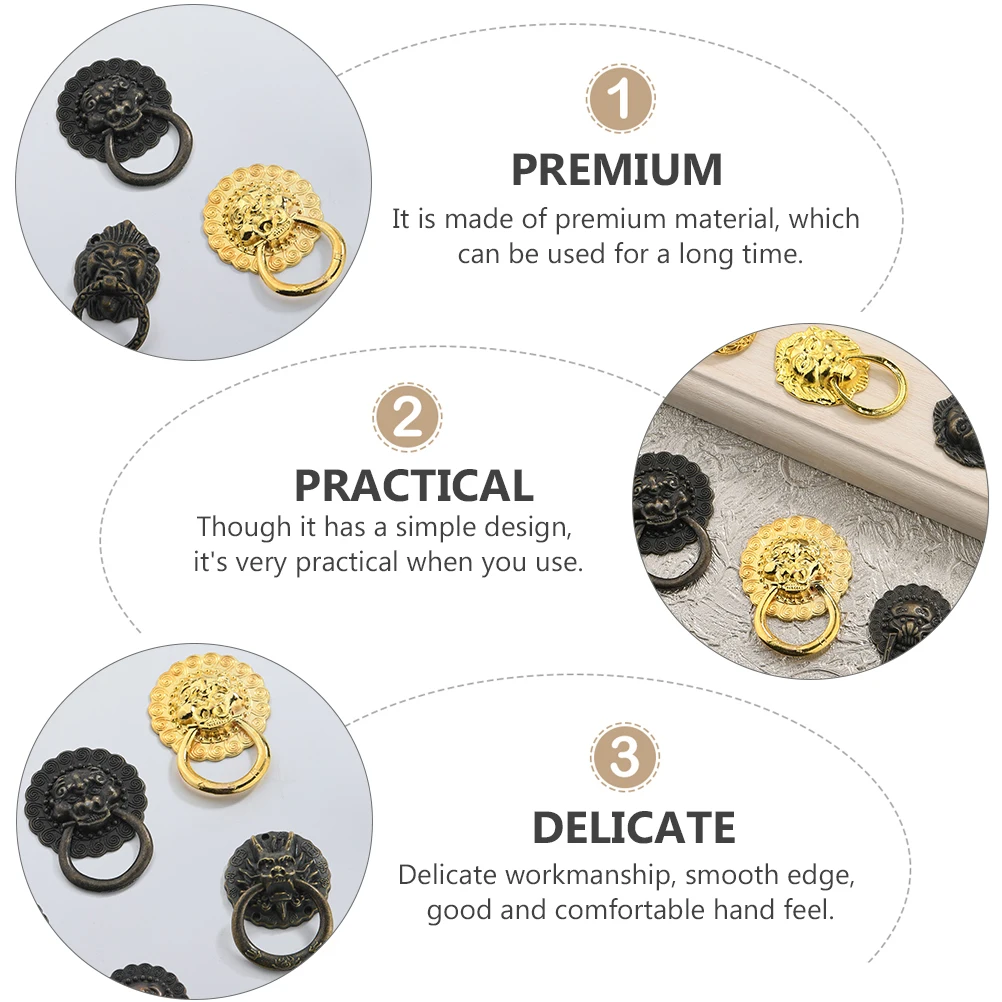 

6pcs Retro Furniture Handle Golden Zinc Alloy Drawer Pull Simple Design Durable Knob Smooth Edge For Cabinet Drawer Wine Cabinet