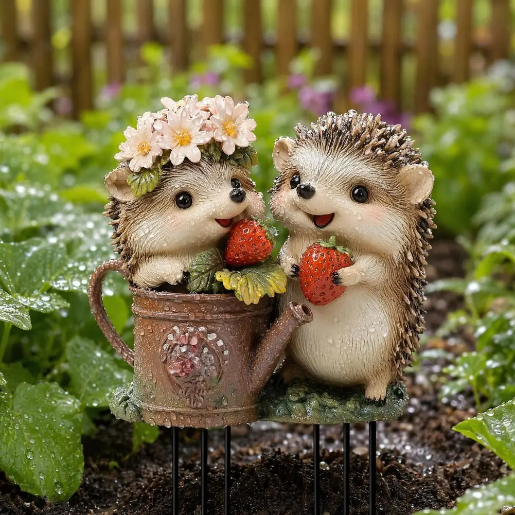 Hedgehog Garden Decor Hedgehog Garden Stake 2d Acrylic Yard Art Waterproof Outdoor Lawn Decoration for Flower Bed Planter Garden