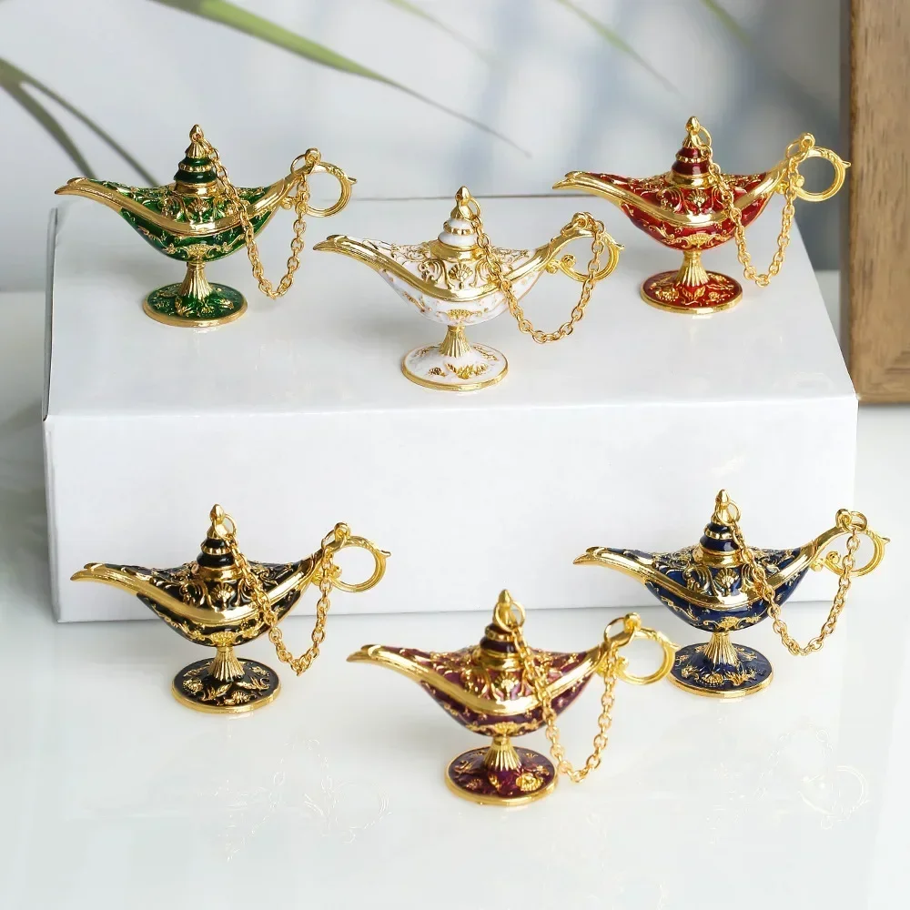 Aladdin Lamp Decor European Vintage Home Decor Russian Wishing Metal Decor Crafts Gift Figurines Miniatures lucky