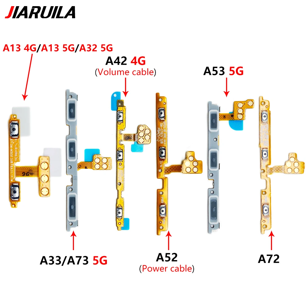 NEW Tested For Samsung A12 A02 A02S A32 A52 A72 A03s A03 Core A13 A22 A33 A53 A73 4G 5G Power On Off Volume Side Button Key Flex