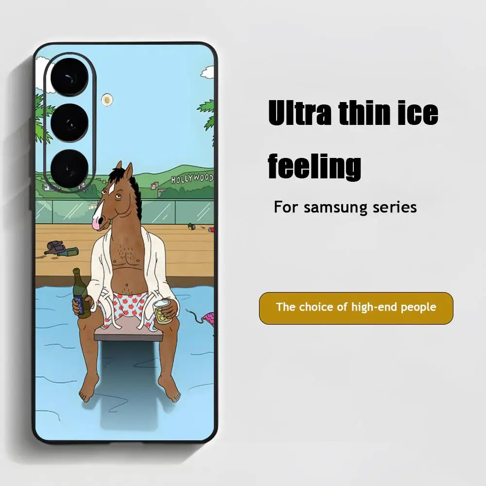 Cool BoJack Horseman Anime Phone Case For Samsung Galaxy S25 S24 S23 S22 S21 S20 Plus Ultra Note20 Soft Black