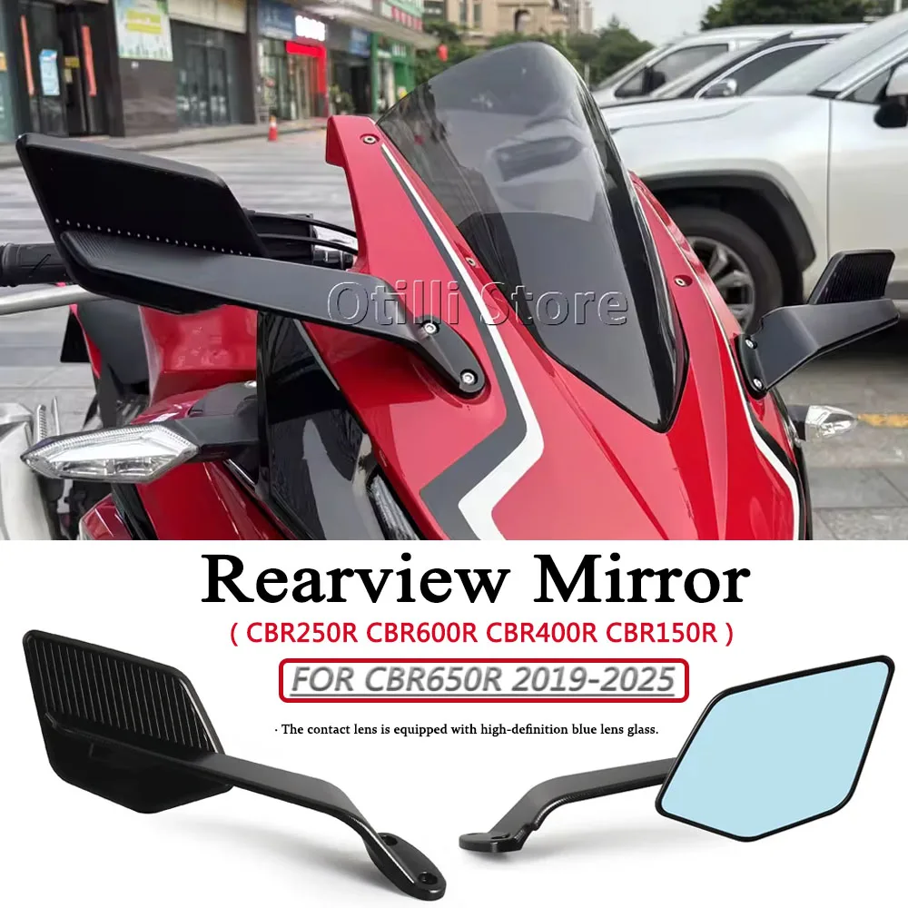 Image of Für Honda CBR650R 2019-2025 CBR250R CBR600R CBR400R CBR150R Motorrad-Spiegel Stealth Max Spiegel-Kits Drehbare Einstellbare Spiegel