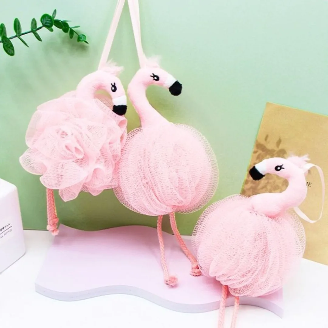 

Губки для ванны с фламинго, мытье тела, мочалка для ванны с животными, сетка для ванны с животными, губка для ванны, скребок для тела, массажный душ, сетчатый шарик, инструмент для ванны