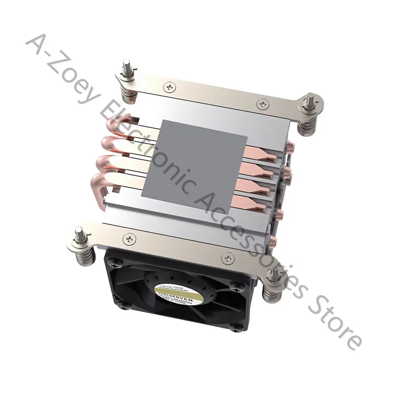 New INTEL 4 Heat Pipe Universal 2U Server Silent CPU Air Cooler Fan for i9-900K R63 LGA 1700 square heat sink 78*78mm