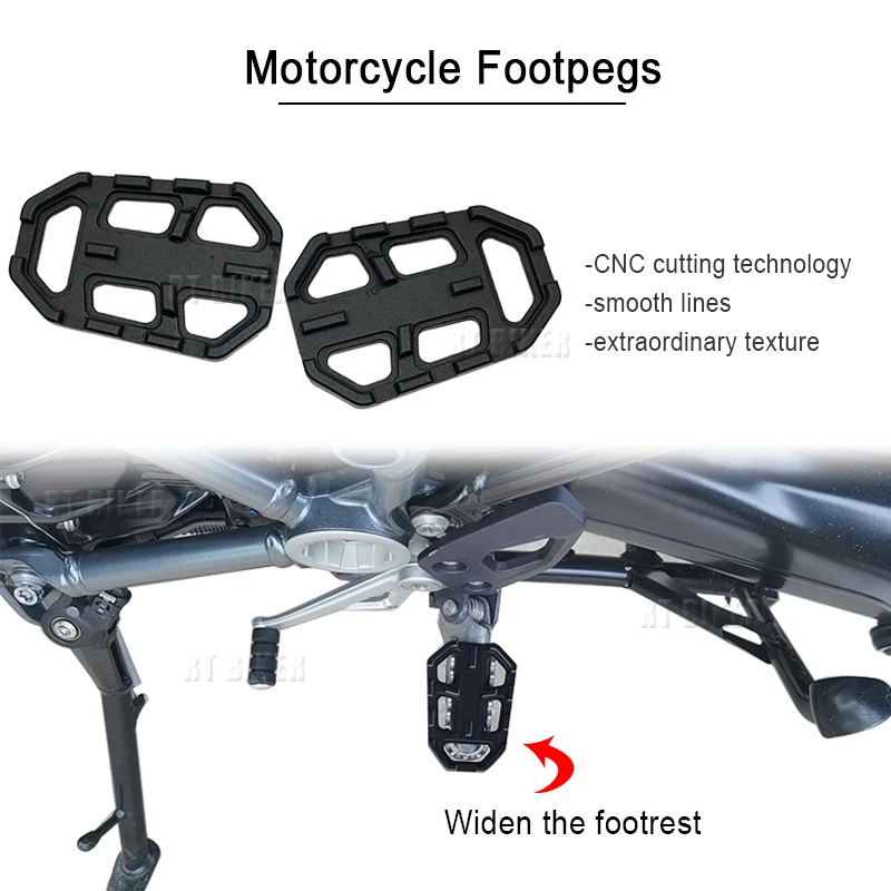 For BMW R1200GS R1250GS LC ADV S1000XR F750GS F850GS G310GS Motorcycle Billet Wide Foot Pegs Aluminum Pedals Rest Footpegs
