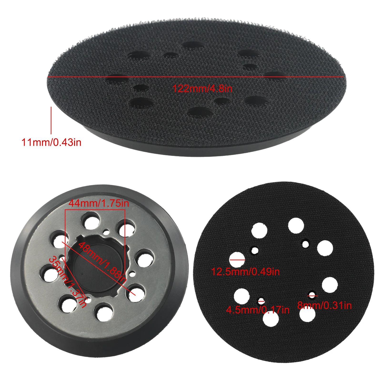 

WearResistance Sanding Pad Grinding Mat Thickness 11mm 30118 Aluminum Plate 30118 aluminum plate 5 Inch 8 Hole