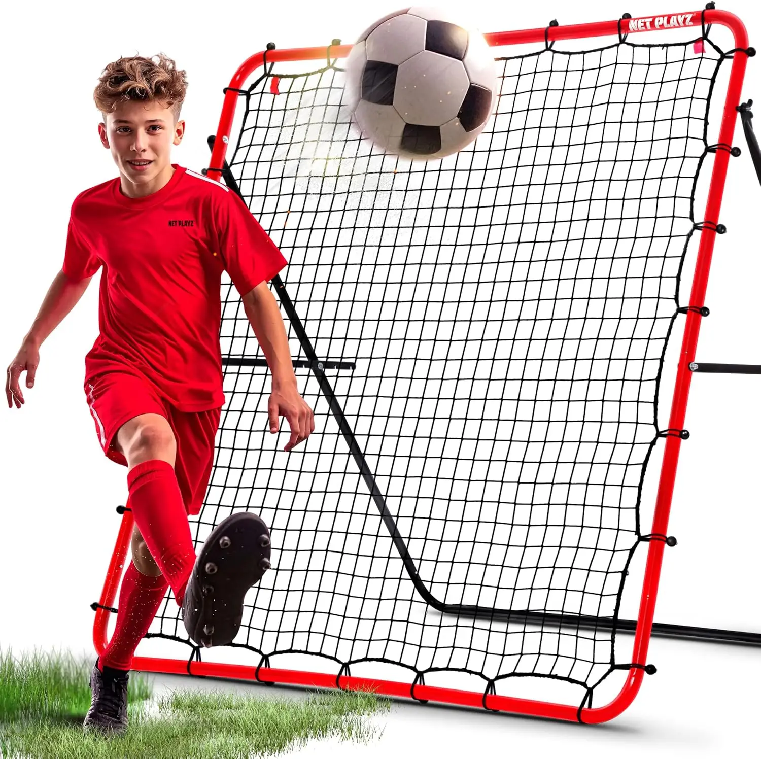 

Soccer Rebounder Rebound Net with Adjustable Angles for Kids Teens Adults Training