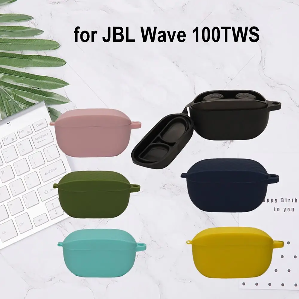 Custodia per auricolari wireless antiurto Custodia per cuffie impermeabile in silicone Custodia morbida trasparente per cuffie per JBL Wave 100TWS da viaggio