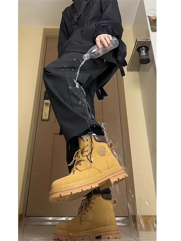 

Мужские рабочие брюки Bla Workwear: дизайнерская модель, два способа ношения, прямой крой, с манжетами, водонепроницаемые, в американском уличном стиле, повседневные, трендовые.