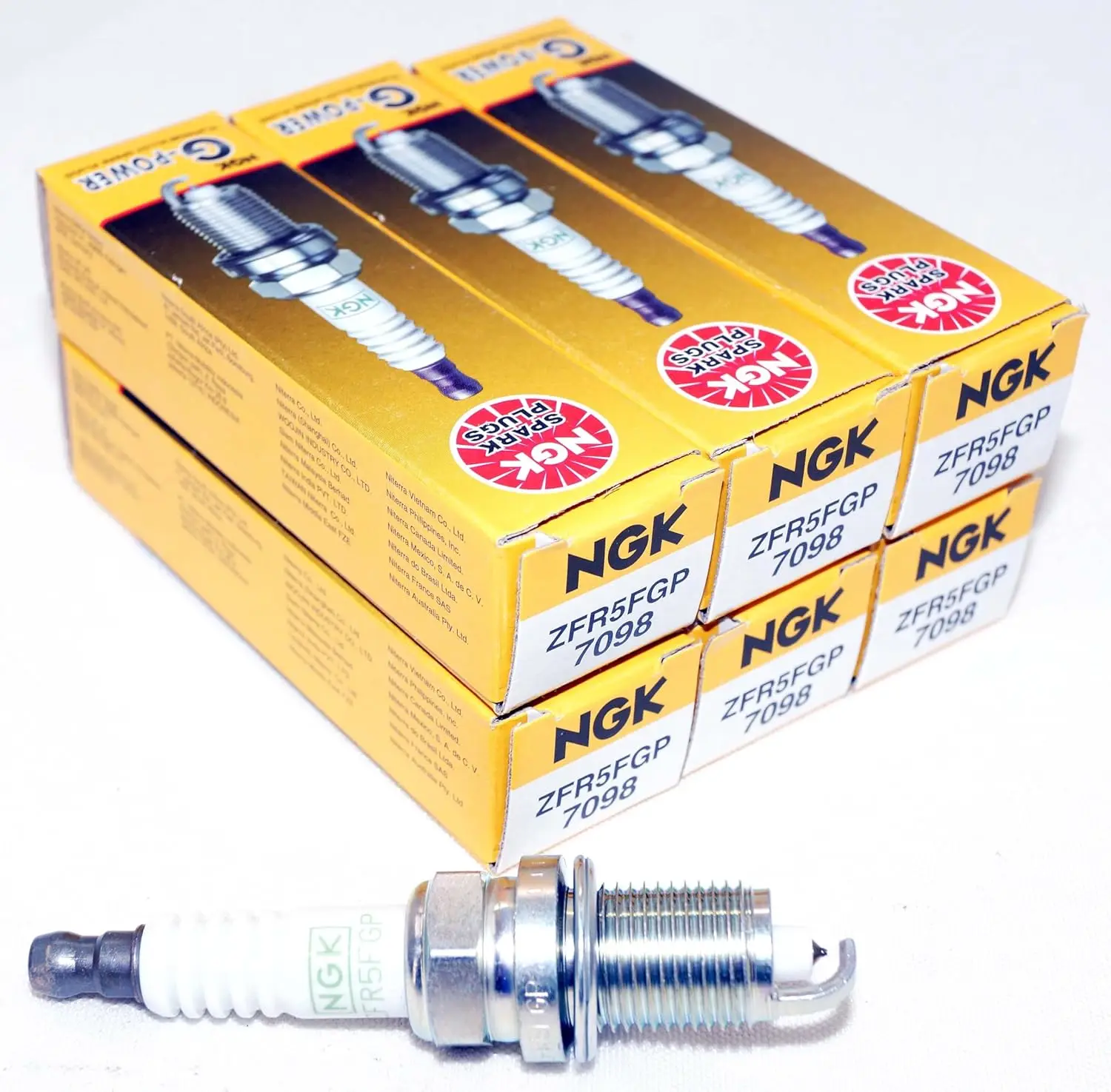 

High-Performance Platinum Alloy Spark Plugs - 6 PCS, ZFR5FGP Model for Enhanced Engine Efficiency