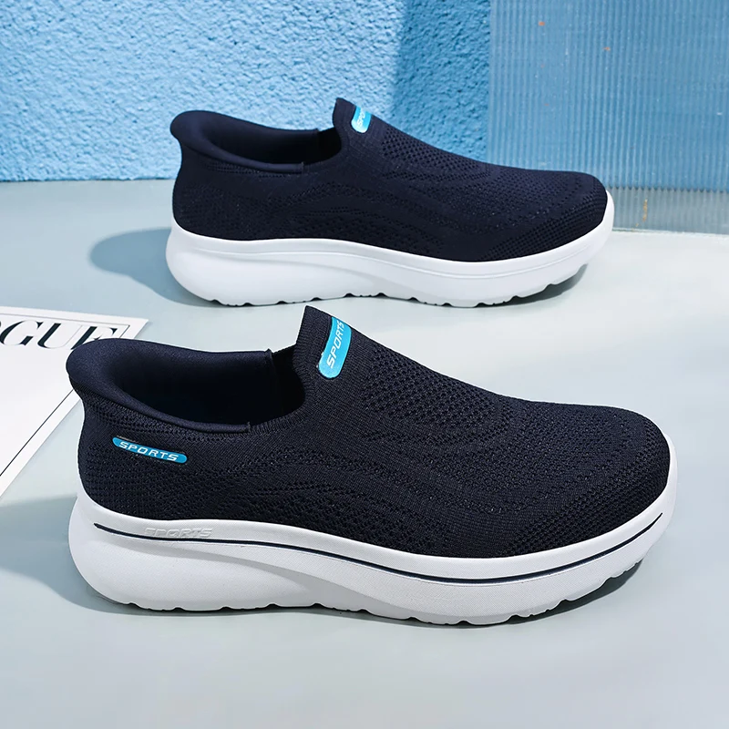 Men's Breathable Knit Slip-On Shoes Lightweight Non-slip Casual Sneakers for Woman Walking Jogging Comfortable Sports Footwear